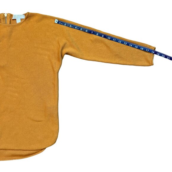 Michael Kors Mustard Yellow Knit Tunic Sweater 3/4 Sleeve Zipper Detail – Medium - Picture 16 of 16
